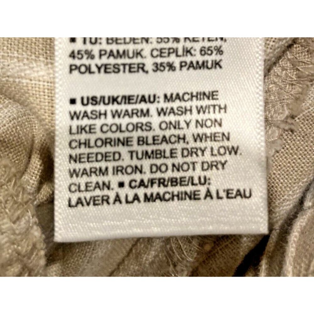 Amazon Essentials Women's Beige Linen Pull on Casual Pants Size Large - Picture 6 of 7